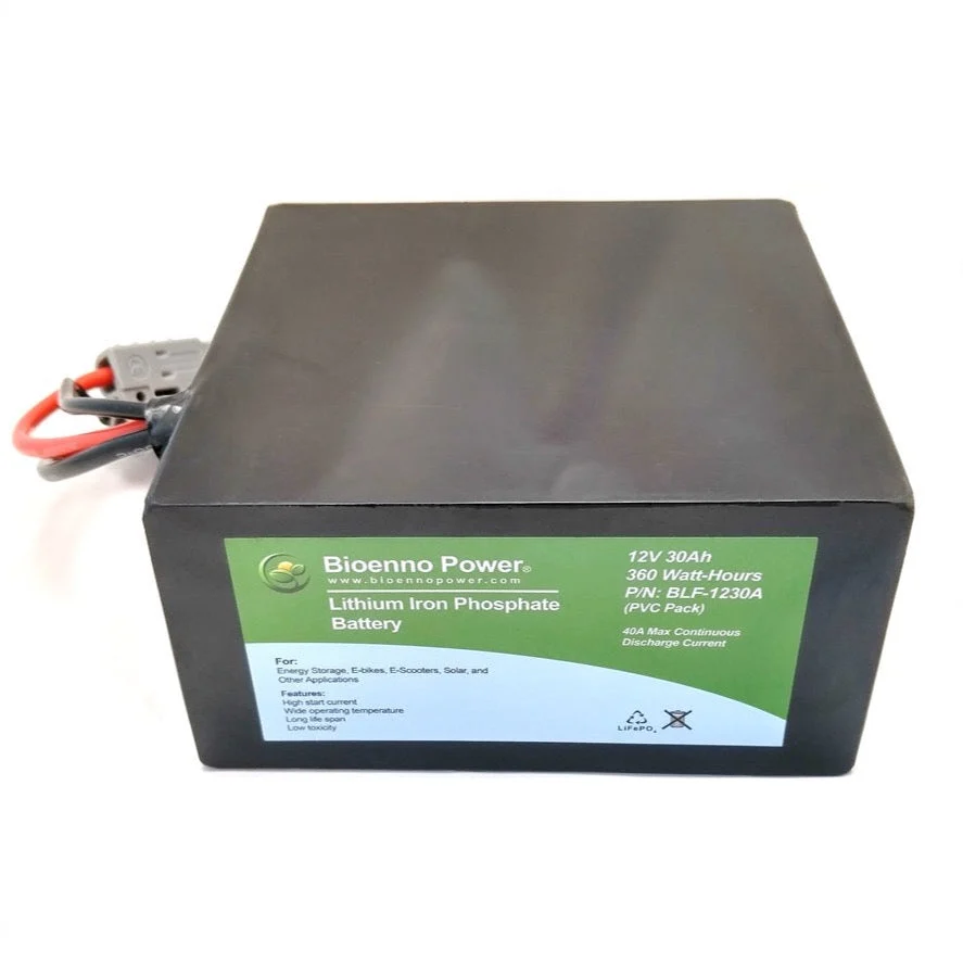 12V 30Ah LiFePO4 Battery - Bioenno Power BLF-1230A PVC