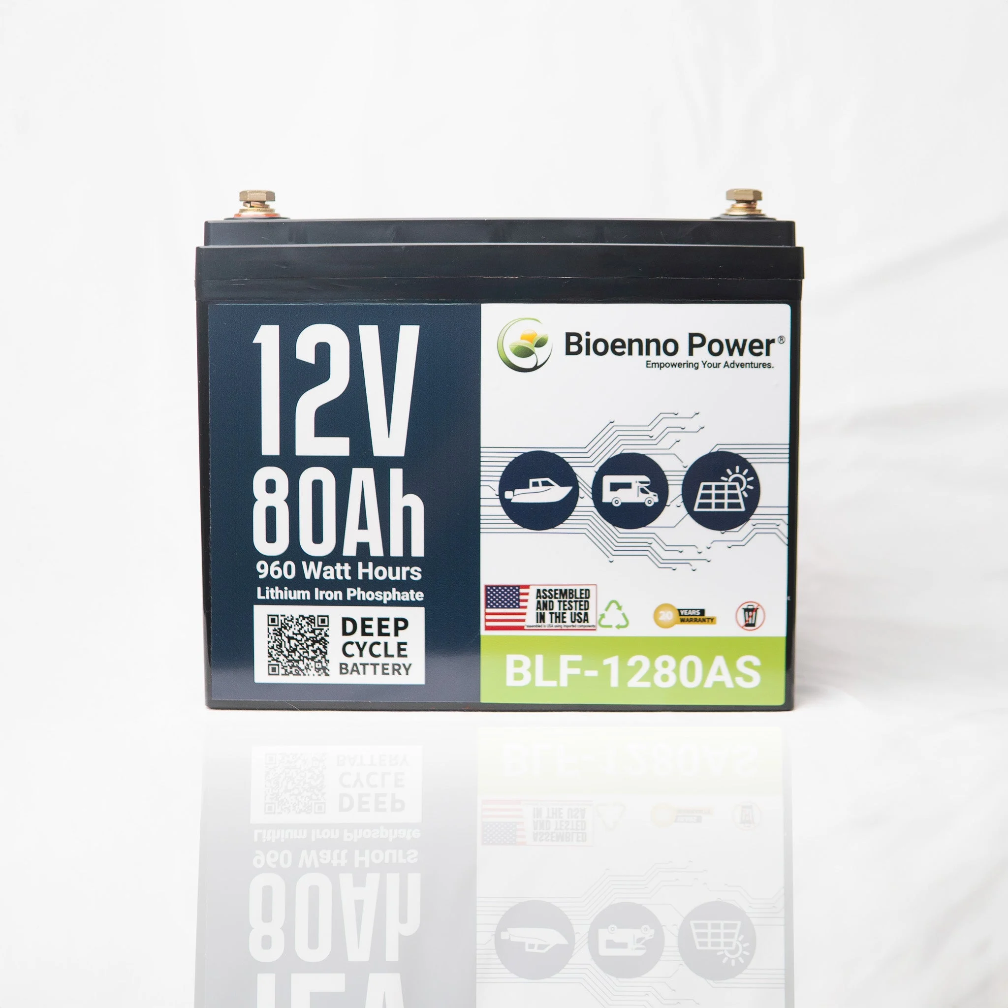 12V, 80Ah LFP Battery (ABS, BLF-1280AS)
