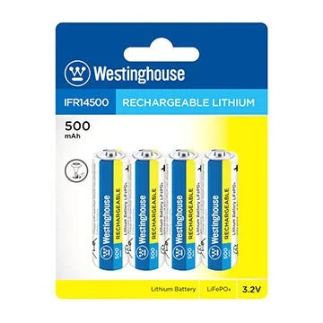 14500 Rechargeable Batteries IFR14500 4 pack Westinghouse Rechargeable AA Battery