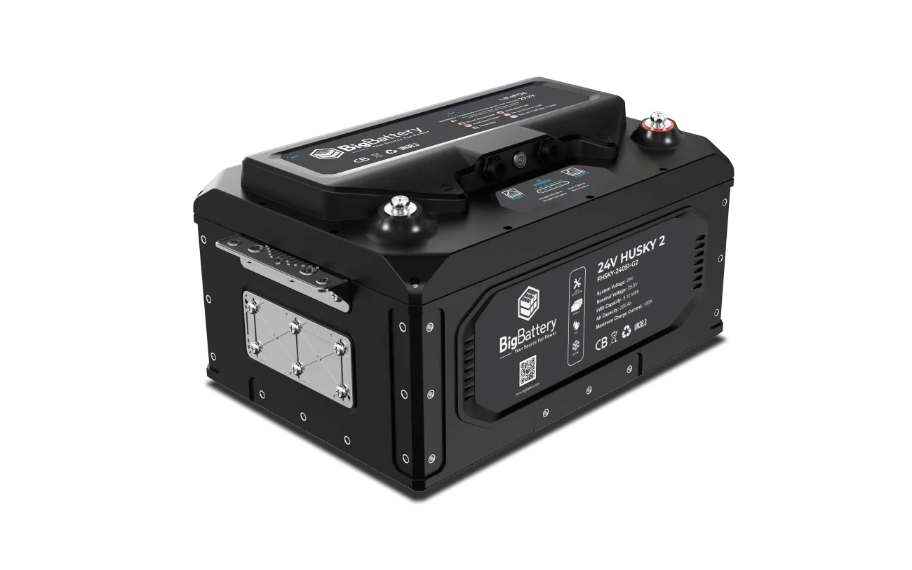 24V HUSKY 2 INV Lithium Battery 5.12kWh 200Ah | LiFePO4 | Inverter Comms | RV | Off-Grid | Marine Battery
