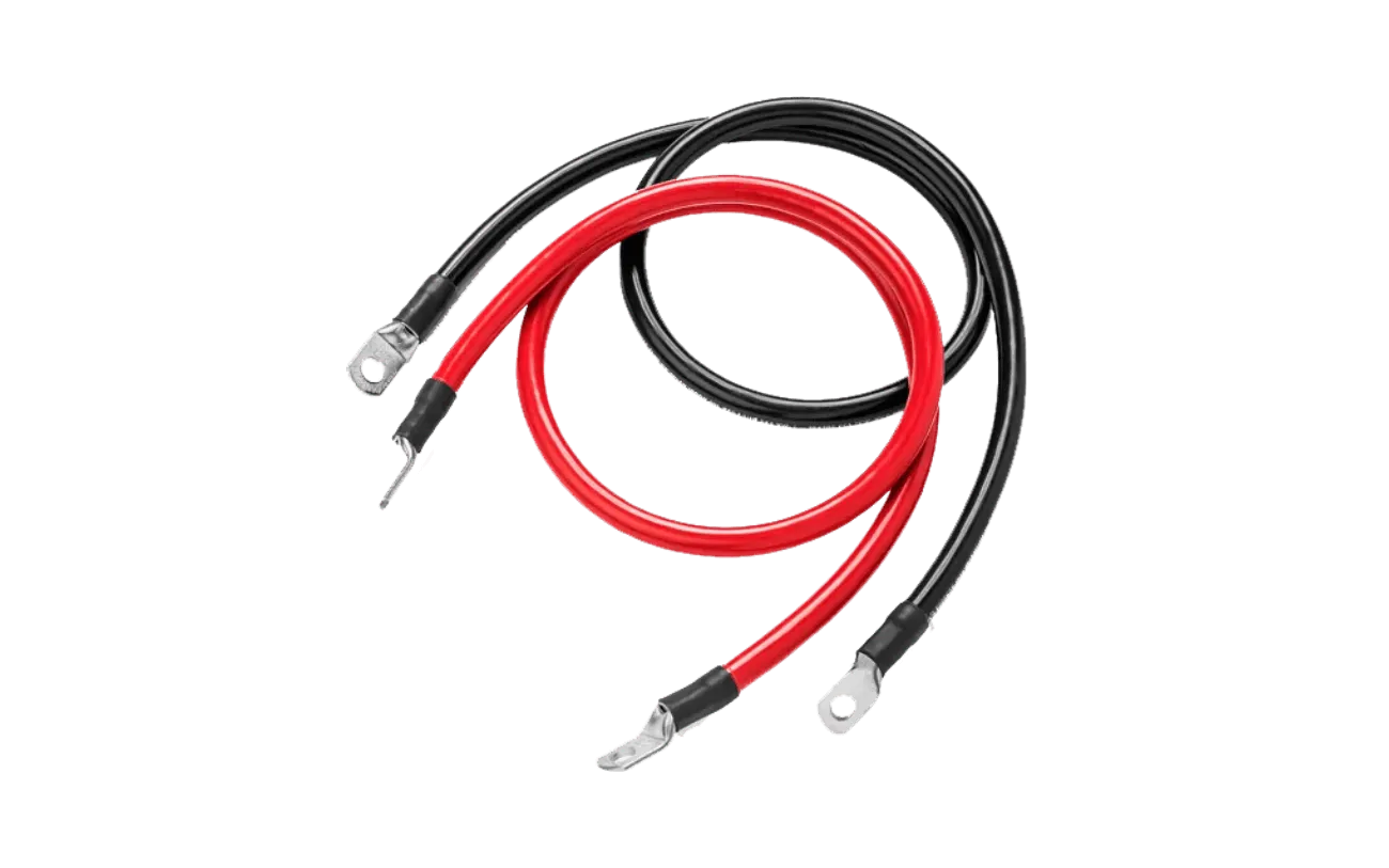 2AWG (Black and Red) 3FT Ring to Ring Terminal Cable