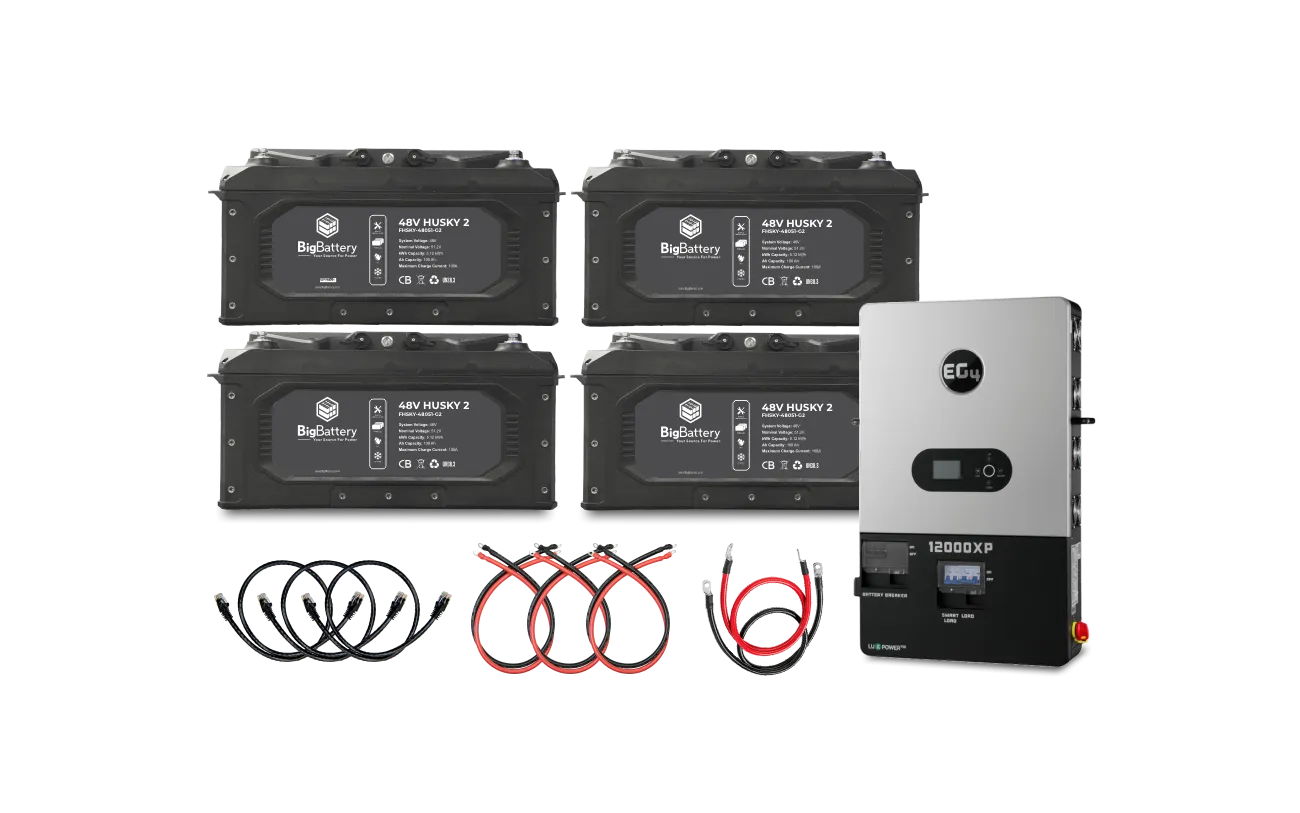 48V 4X HUSKY 2 INV – EG4 12K OFF-GRID INVERTER KIT