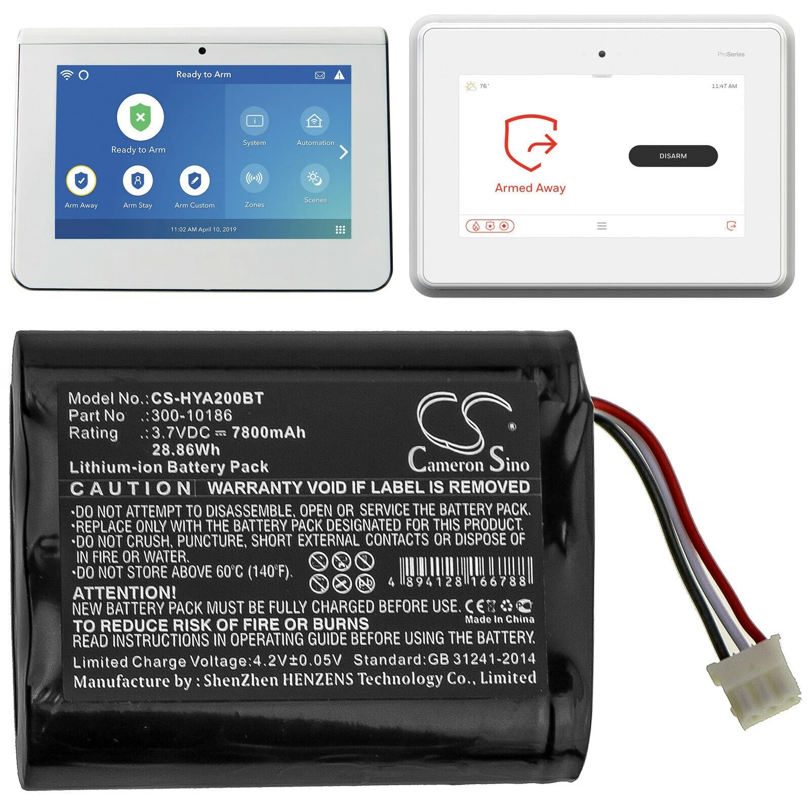 ADT Command Battery 300-10186  Security Panel  AI05-2, AIO7-2 Replacement Battery 300-10186 for ADT Command Smart Security Panel | 3.6V 27Wh