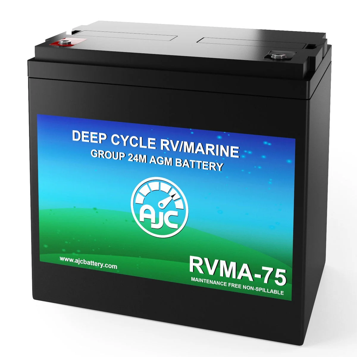 AJC 12V 75Ah Deep Cycle RV Marine and Boat Battery