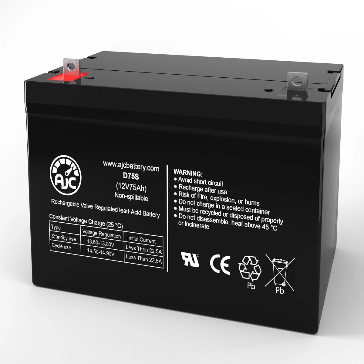AJC Battery Compatible with AM 75AH 12V 75Ah Wheelchair Battery