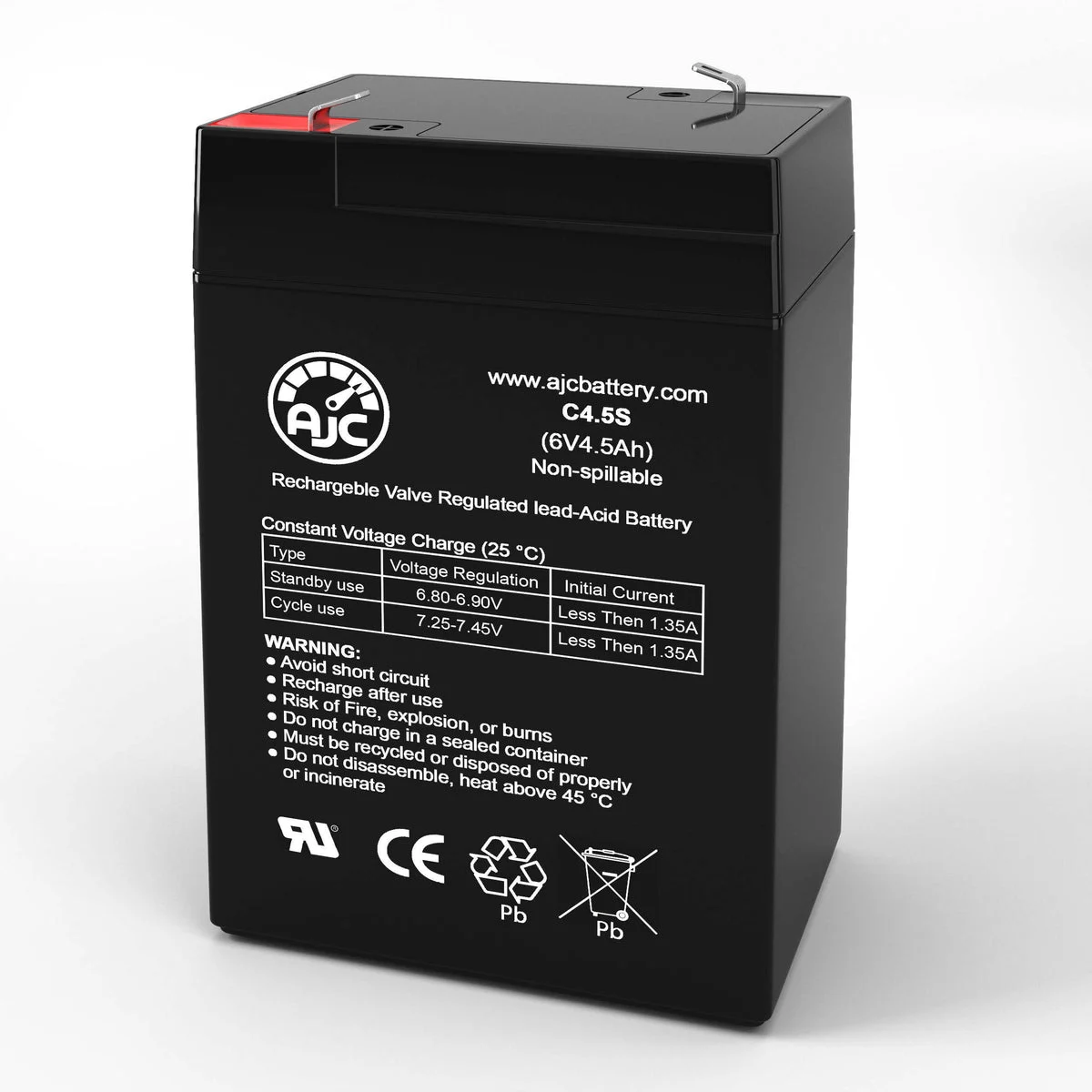 AJC Battery Compatible with B&B BP56 6V 4.5Ah UPS Battery