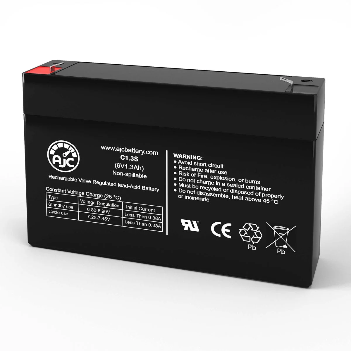 AJC Battery Compatible with CSB GP613 6V 1.3Ah UPS Battery