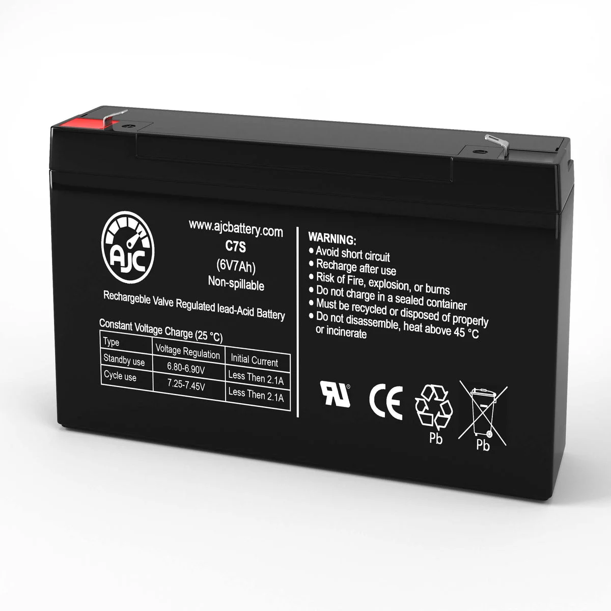 AJC Battery Compatible with CyberPower Smart App Intelligent LCD OR1000LCDRM1U 6V 7Ah UPS Battery