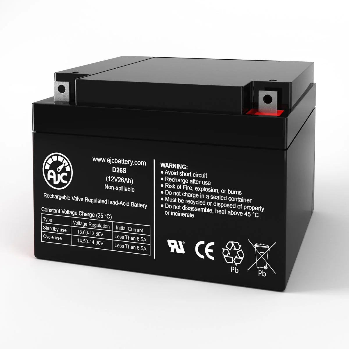 AJC Battery Compatible with Deltec 2026C 12V 26Ah UPS Battery