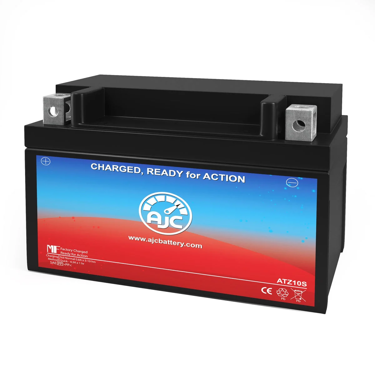 AJC Battery Compatible with Yuasa YTZ10SBS Powersports Battery