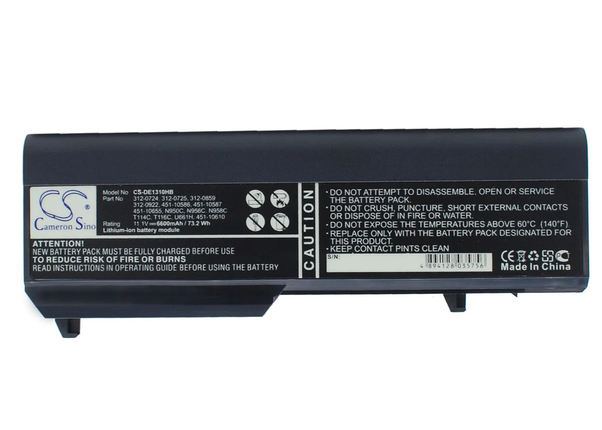 Dell Vostro 1310,Vostro 1510,Vostro 2510,Vostro 1320,Vostro 1520,Vostro PP36L,Vostro PP36S Laptop and Notebook Replacement Battery