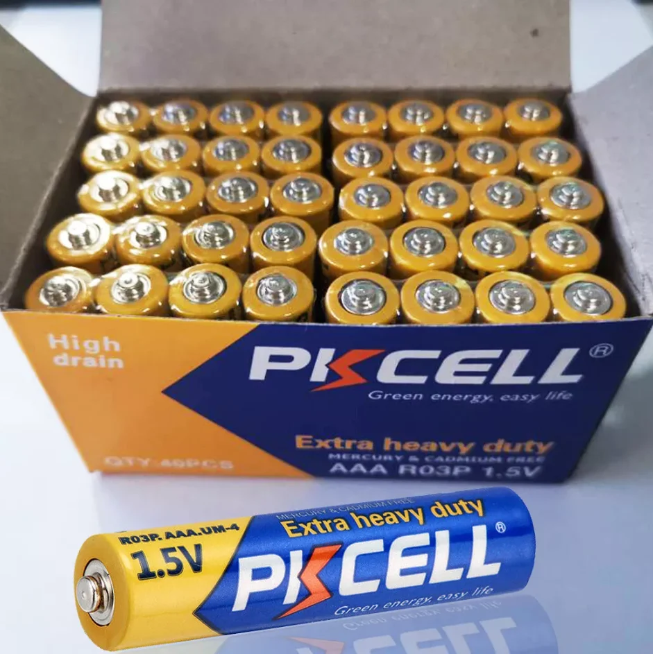 Extra Heavy Duty AAA Batteries PK Cell R03P E92 1.5v Carbon-Zinc for String Lights