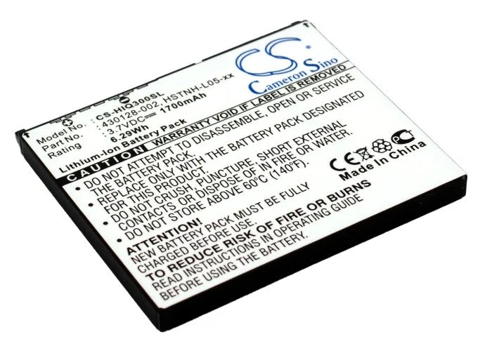 HP iPAQ 300,iPAQ 310,iPAQ 312,iPAQ 314,iPAQ 316,iPAQ FA976AT,iPAQ FA977AA,iPAQ FB077AA,iPAQ FB078AA,iPAQ FB079AT PDA Replacement Battery