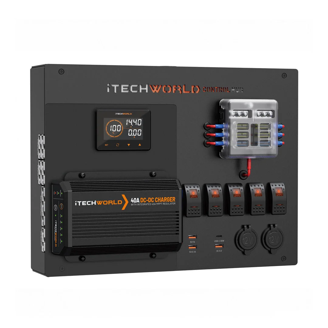 iTechworldPremium Control Hubwith 40A DCDC Charger and 500A Shunt
