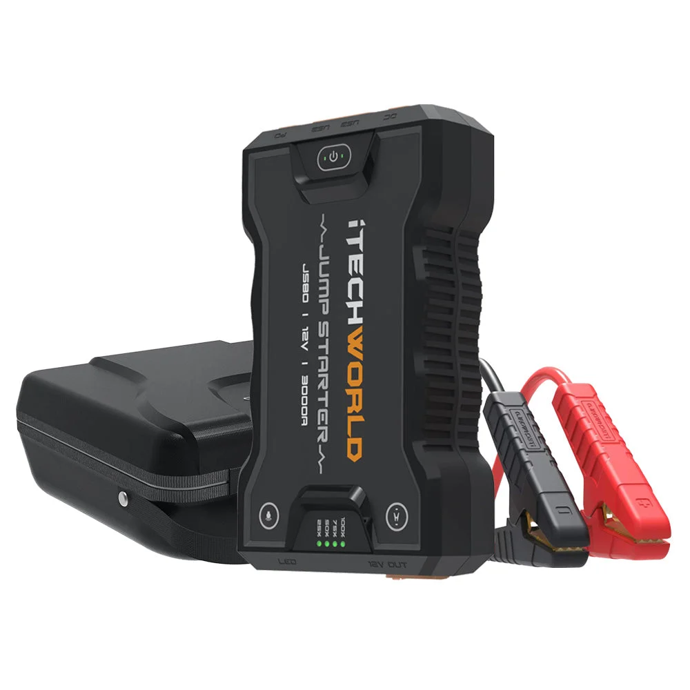 JS80Lithium Jump Starter and Backup Power Bank with Heavy-Duty Case3000A