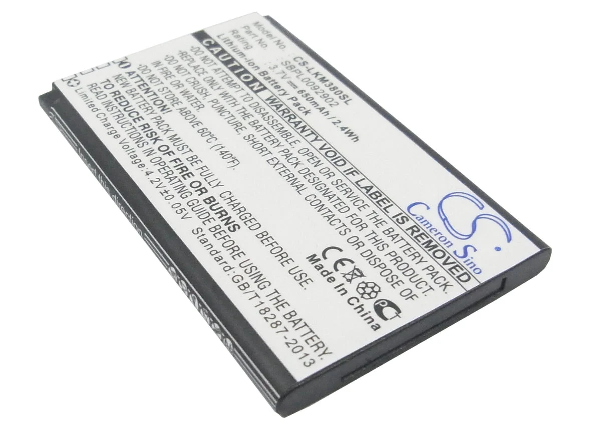 LG KM380,KT520,KF300,KF240,KF245,KM500,KM385,KM386,KS360,KP105,KF330,GT365,TE365,KM550,GT-365 Neon,GM210,KX226T,GD350 Mobile Phone Replacement Battery