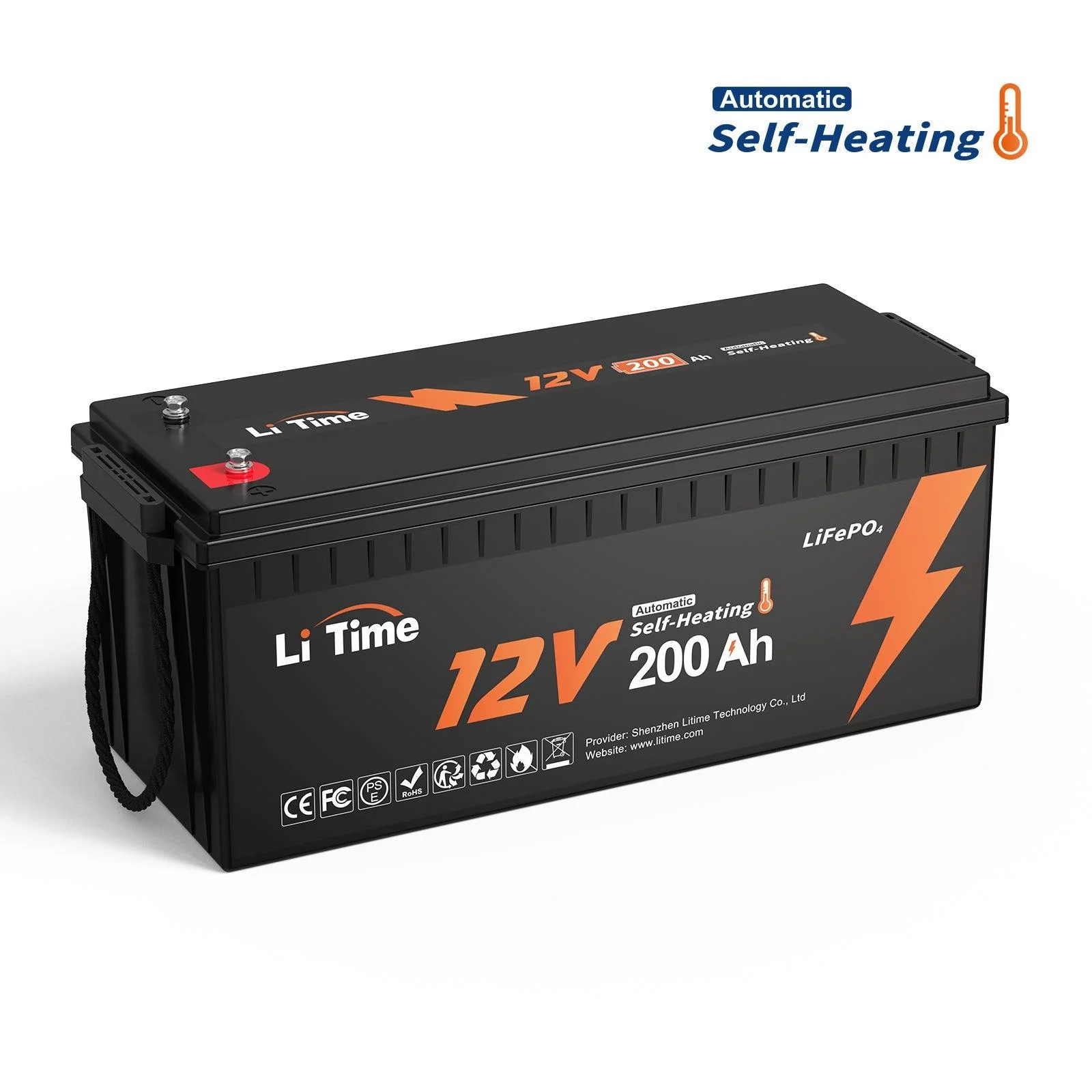 【Like New】LiTime 12V 200Ah Self-Heating LiFePO4 Lithium Battery