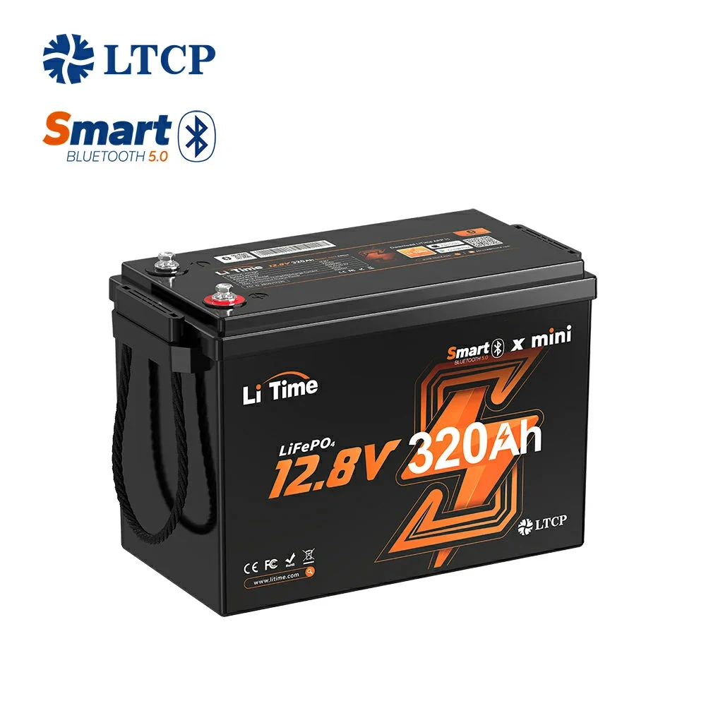 LiTime 12V 320Ah Mini Bluetooth Lithium Battery for RV and Marine | 31% smaller than typical 12V 300Ah LFP