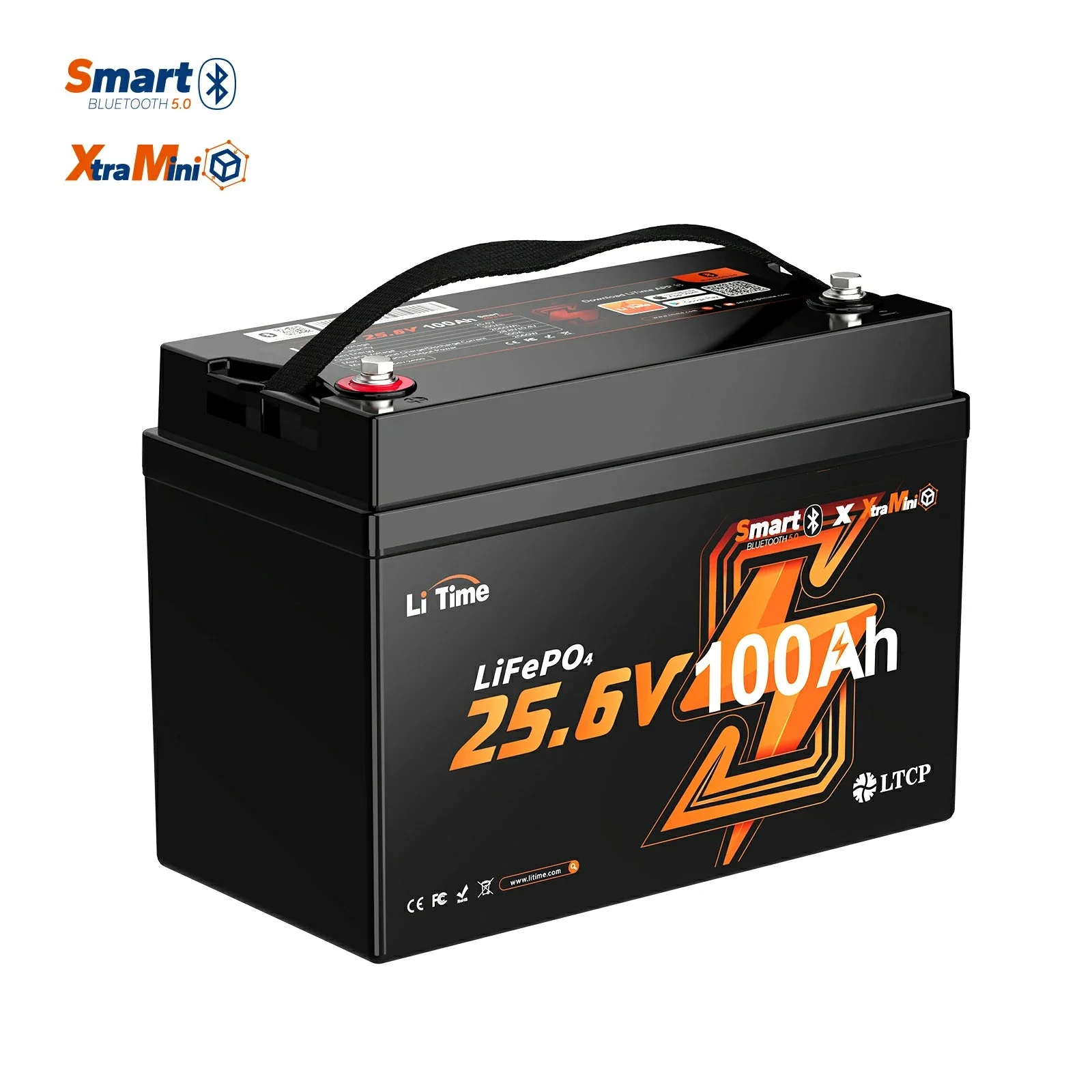 LiTime 24V 100Ah Group 31 Bluetooth Lithium Battery for Trolling Motors