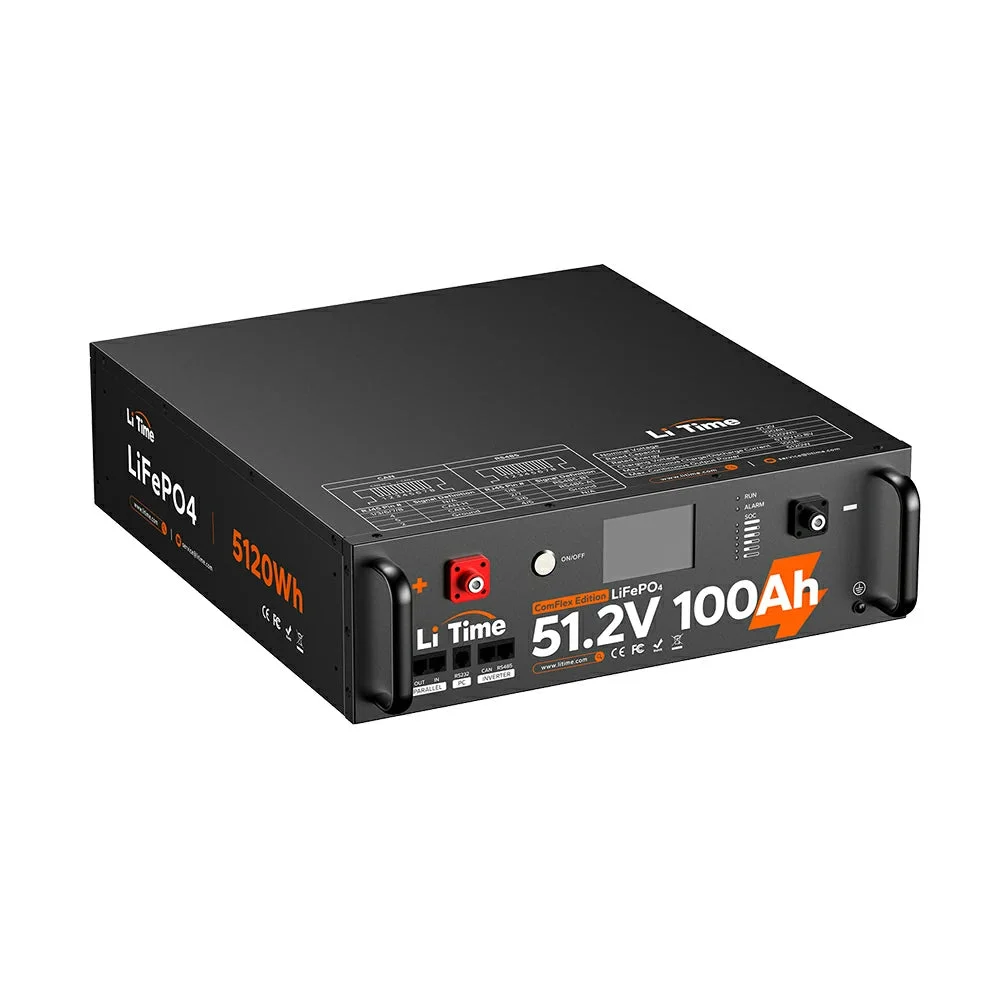 LiTime 48V(51.2V)100Ah ComFlex Edition Server Rack LiFePO4 Battery for Home Energy Stroage