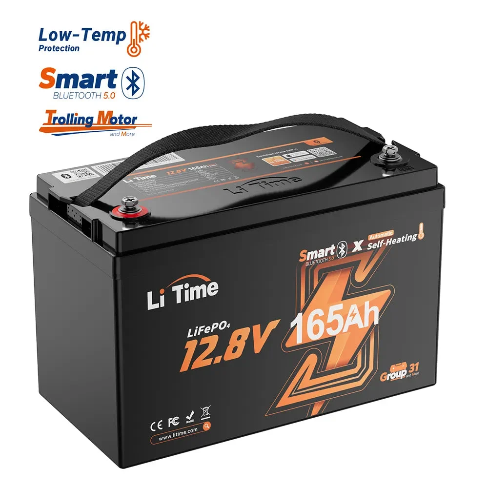 LiTime LiHeat™ 12V 165Ah Dual-Mode Self Heating Smart Lithium Battery
