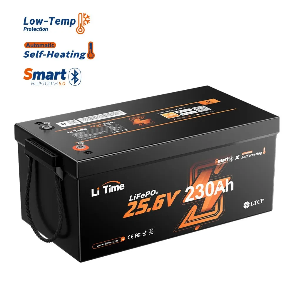 LiTime LiHeat™ 24V 230Ah Dual-Mode Self Heating Smart Lithium Battery for RV and Off-Grid