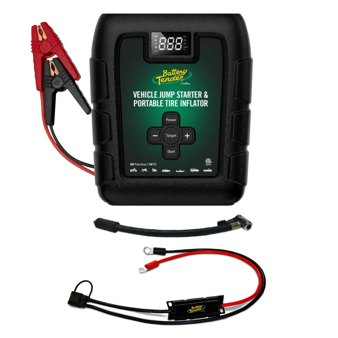 Motorcycle / Powersports Emergency Roadside Jump Starter & Tire Inflator Bundle