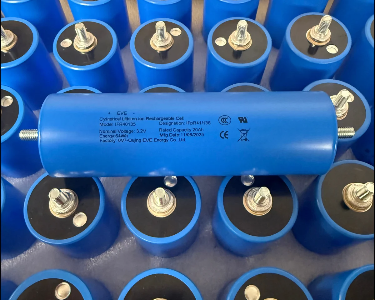 New EVE 3.2V 20Ah C40 40135 LiFePO4 Cells + Cell Holders & Busbars – Battery Hookup