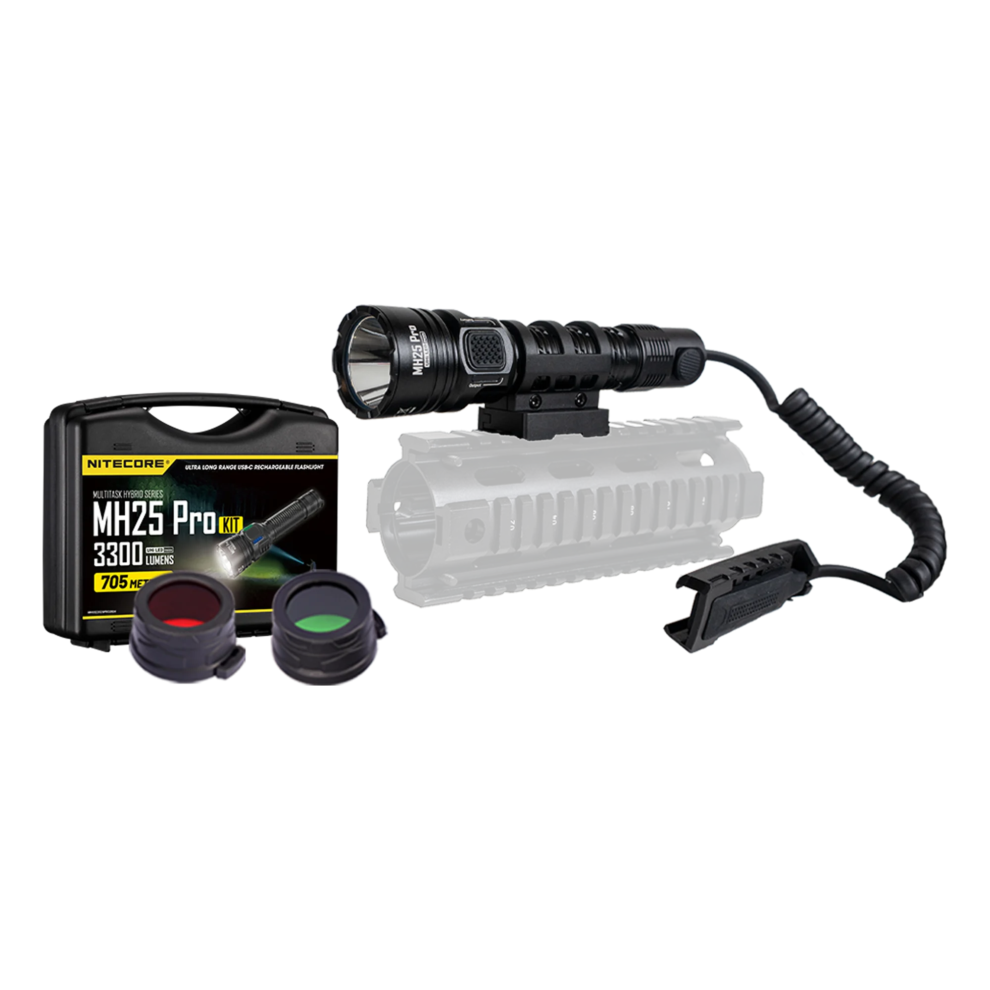 Nitecore MH25 Pro 3300 Lumen Long Throw Rechargeable Hunting Light Kit