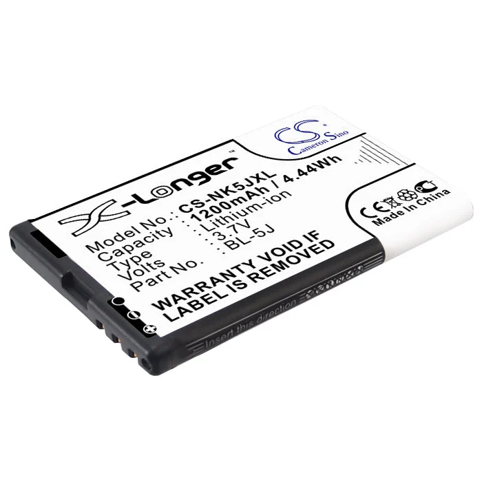 Nokia 5800,5800T,5800 XpressMusic,N900,5800 Navigation Edition,5230,5900 XpressMusic,X6,C3,X1-01,Asha 201,Asha 200,Lu Mobile Phone Replacement Battery