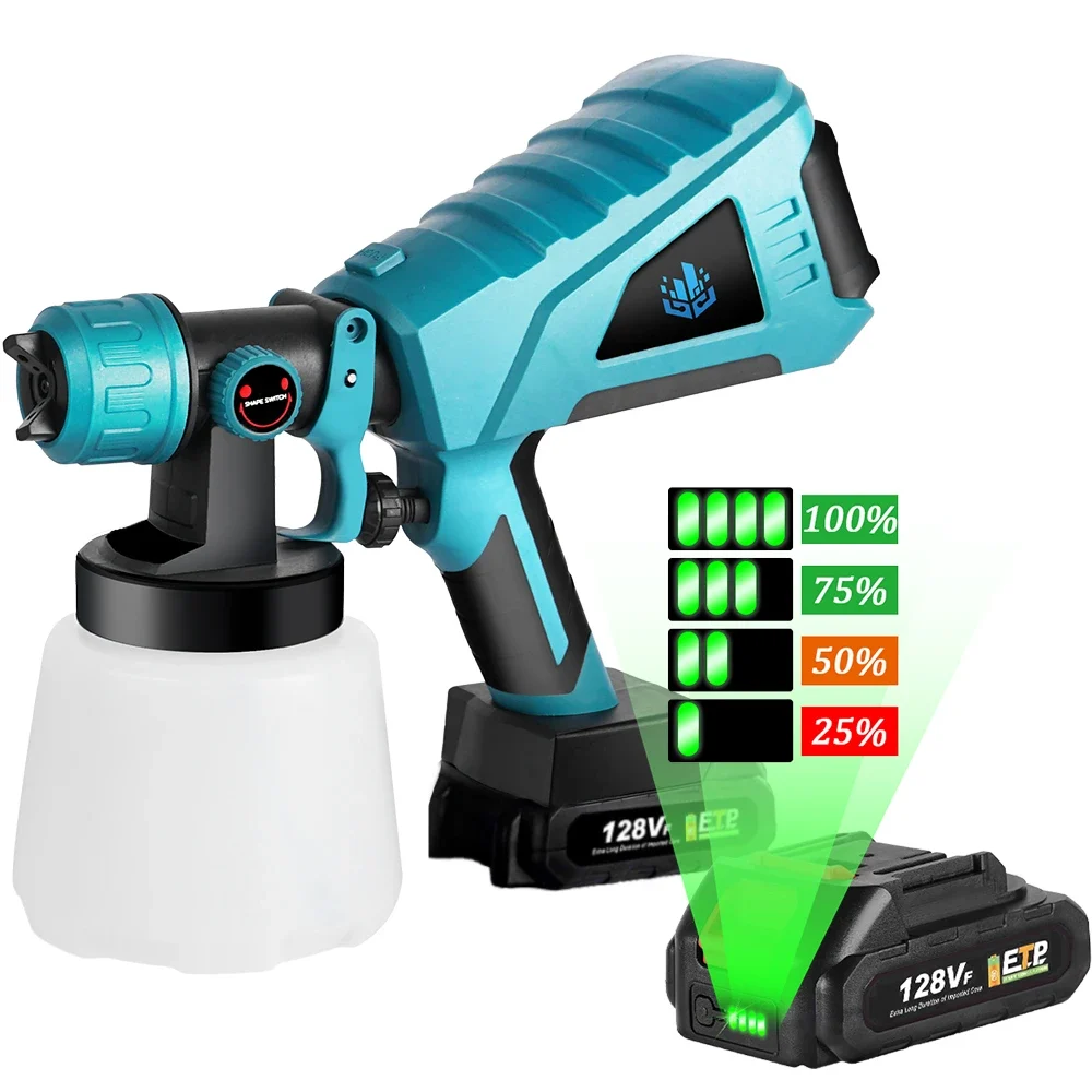 ONEVAN 1000ML High Power Paint Cordless Spray Gun | For Makita 18V Battery