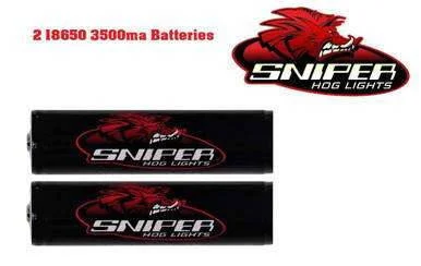 Sniper Hog Lights 18650 3500mA batteries