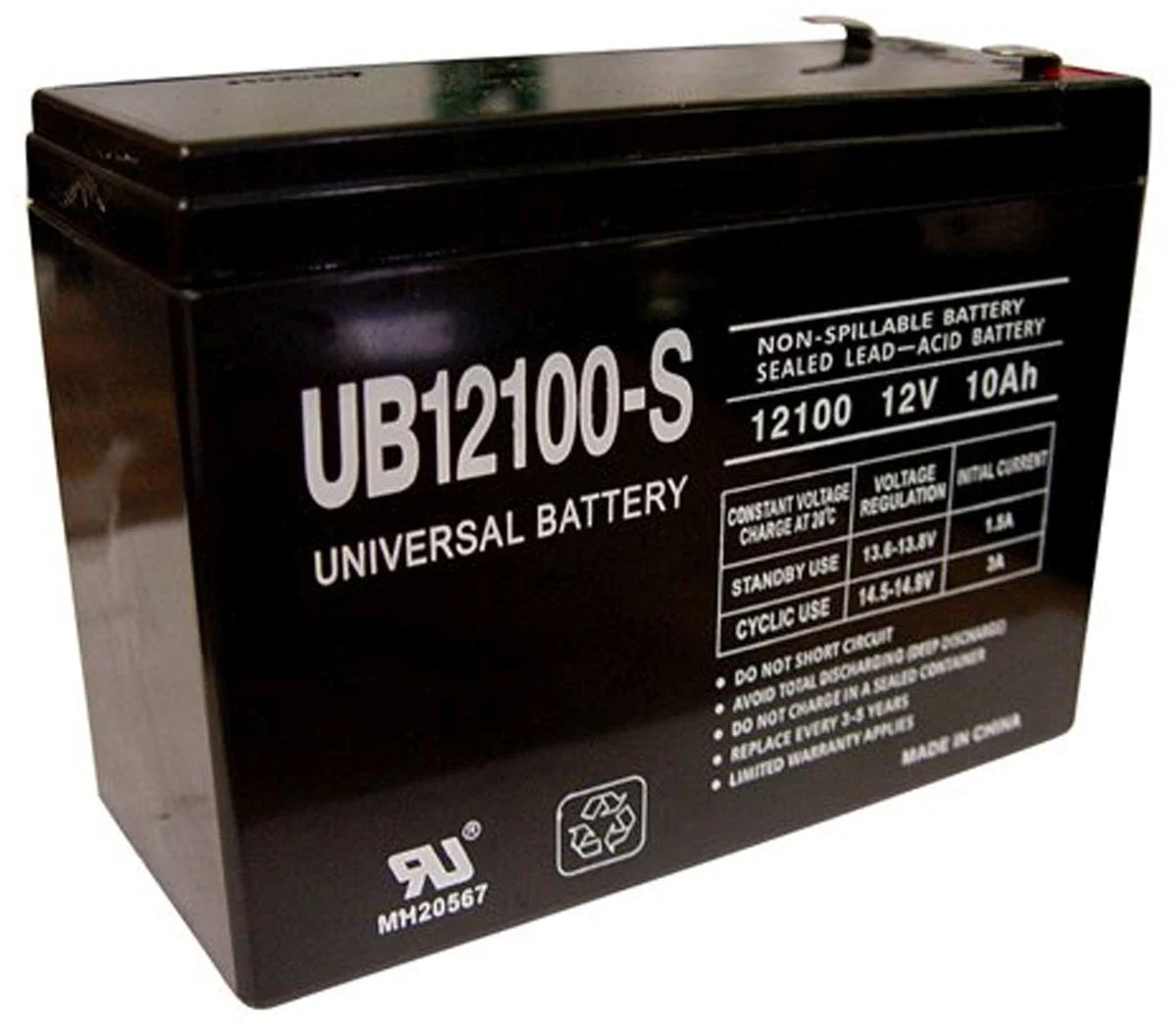 UPG Battery Compatible with B&B BP1012 12V 10Ah Sealed Lead Acid Battery
